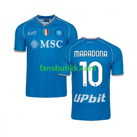 Fotballdrakt SSC Napoli Maradona 10 Hjemmetrøye 2023-2024 Kortermet